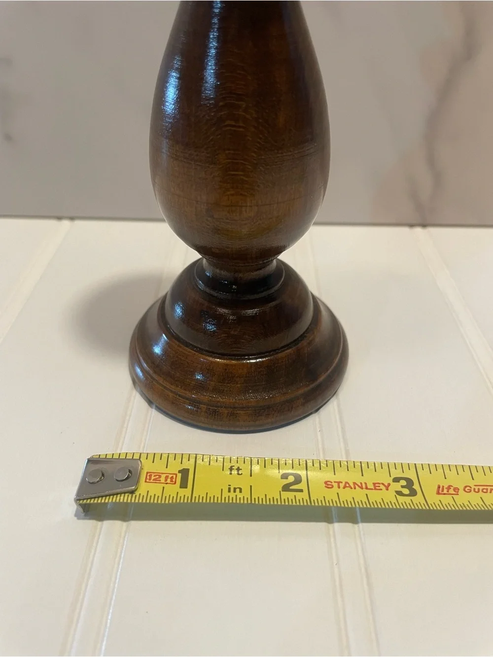 Vintage Wooden Taper Candle Holder - Walnut #0217